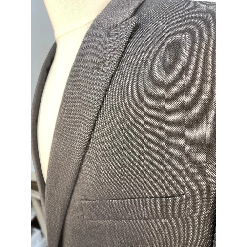 Joseph Abboud Mens Super 120s Wool Slim Fit Charcoal Gray Suit Blazer Jacket 48R